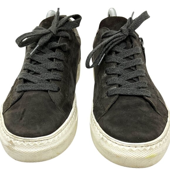 Paul Green Nuevo Suede Green Sneakers US Size 7 Low Top Lace Up Zipper Casual - Picture 2 of 14